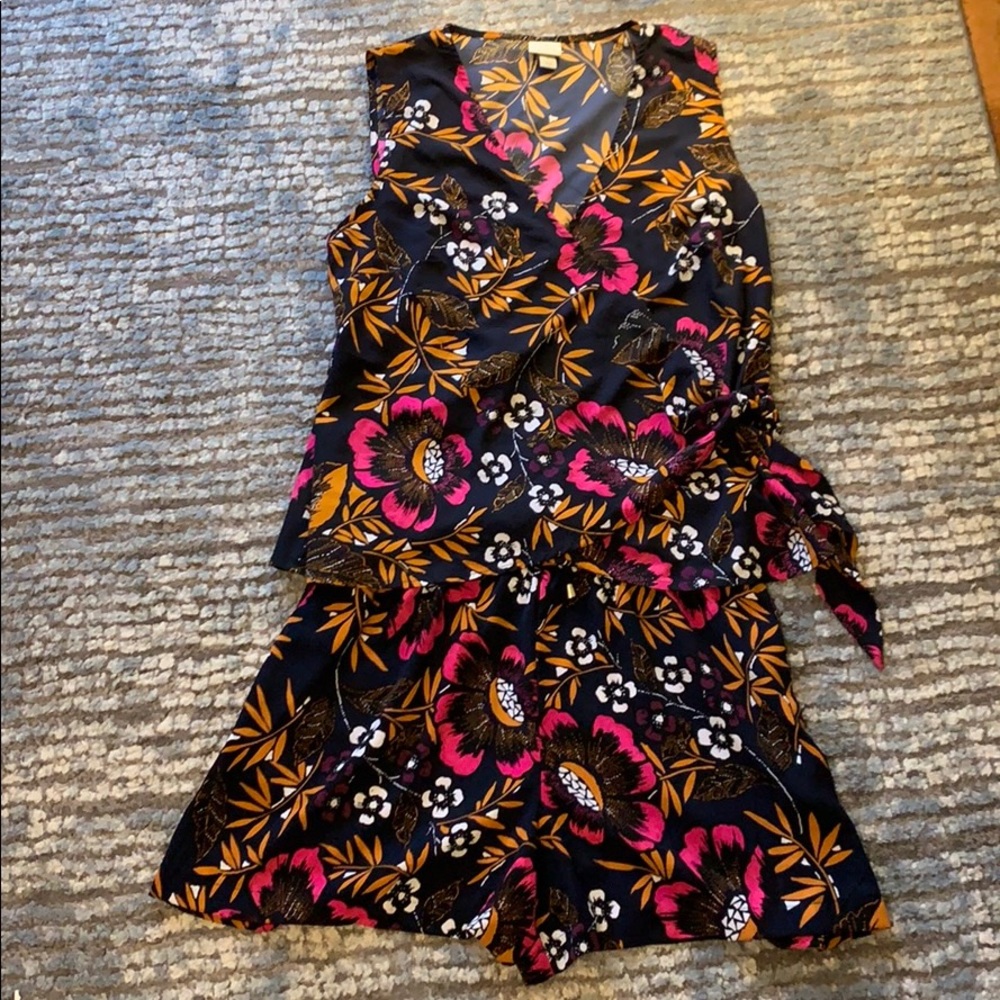 2-piece floral jumpsuit